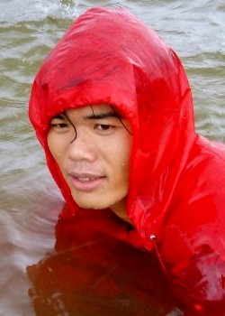 pool anorak red yellow students